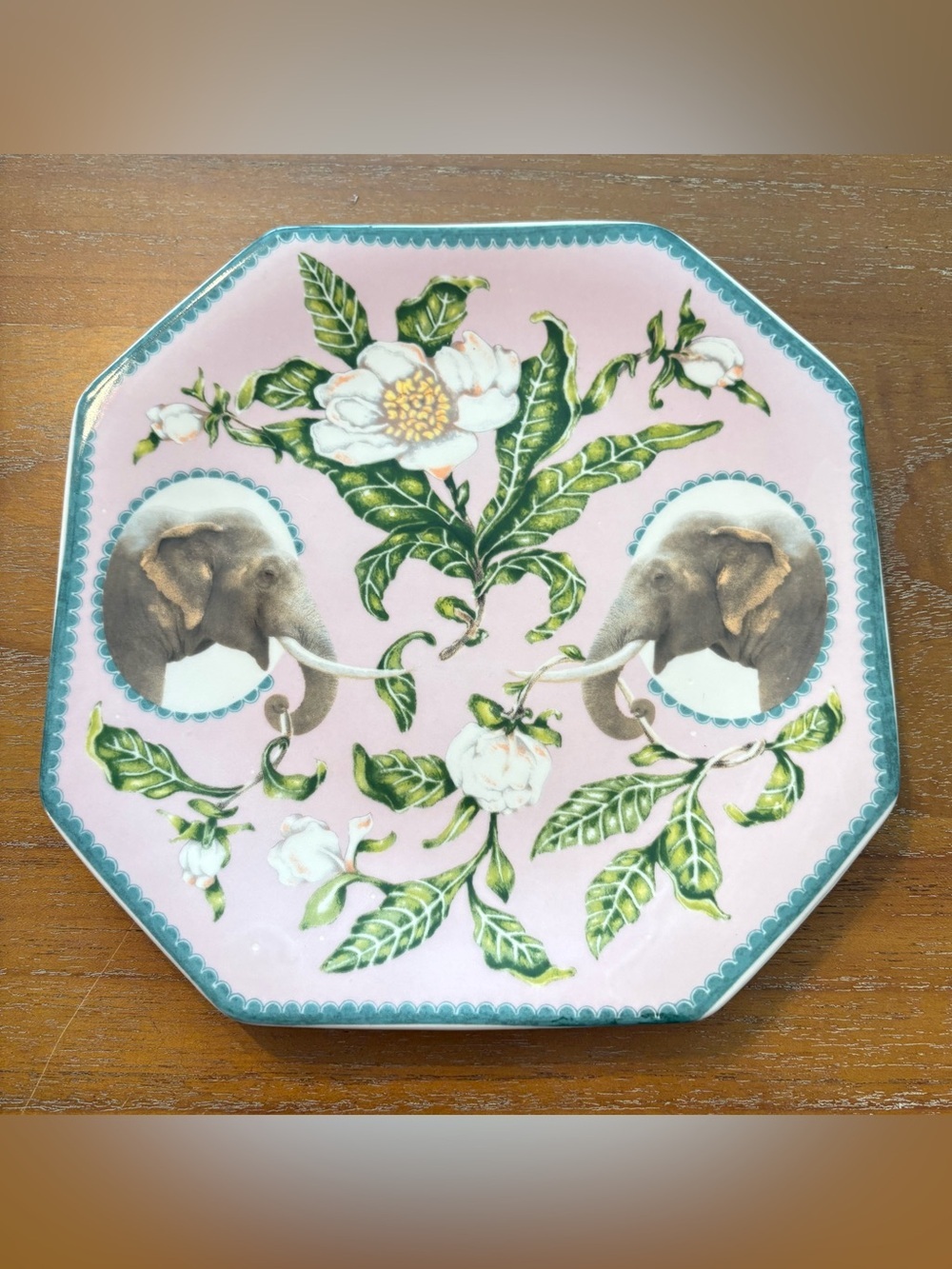 Anthropologie Nature Table Lou Rota Elephant 8.5" Octagon Salad Plate